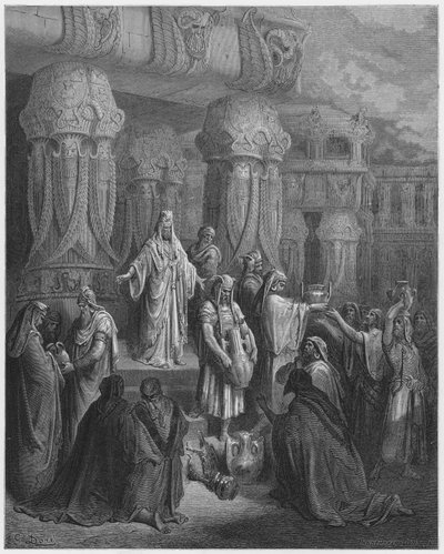 Gustave Doré Bibel: Kyros gibt die Tempelgefäße zurück von Gustave Dore